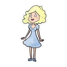 cartoon happy woman in dress N38