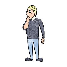 catoon curious man N5