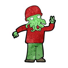 cartoon cool alien N13
