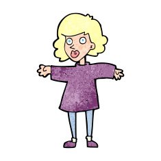 cartoon nervous woman N47