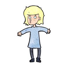cartoon nervous woman N48