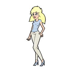 cartoon pretty woman N369