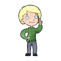 cartoon boy with idea N109