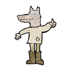 cartoon wolf man N75