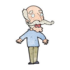 cartoon old man gasping in surprise N11