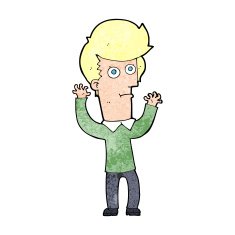 cartoon shocked man N161