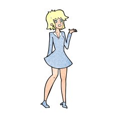 cartoon pretty woman in dress N64
