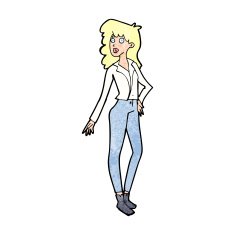 cartoon pretty woman N374