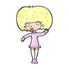 cartoon waving girl N15