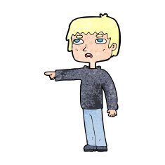 Cartoon Boy Pointing N41