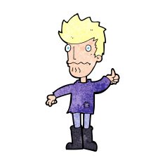 cartoon worried man giving thumbs up symbol N12