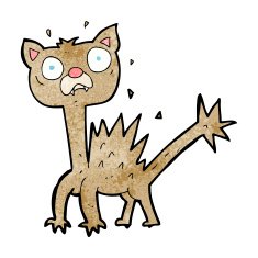 cartoon scared cat N13