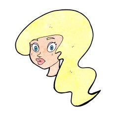 cartoon pretty female face N127