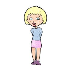 cartoon surprised woman N308