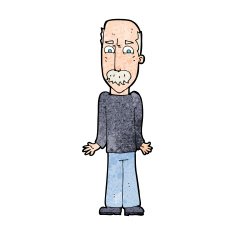 cartoon dad shrugging shoulders N13