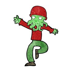 cartoon alien monster man N26