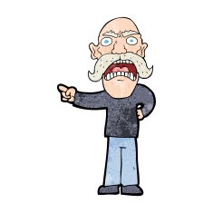 cartoon angry old man N198
