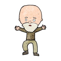 cartoon panicking old man N13