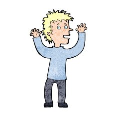 cartoon excited boy N196