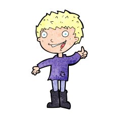 cartoon excited boy N197