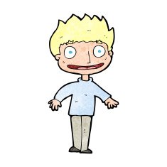 cartoon excited boy N198