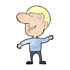 cartoon waving man N92