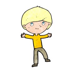 cartoon excited boy N199