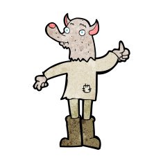 cartoon funny werewolf N26