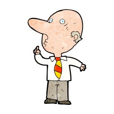 cartoon bald man asking question N13
