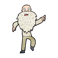 cartoon stressed old man N26