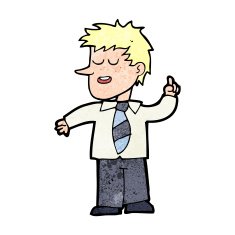 cartoon man with good idea N25