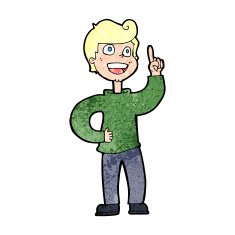 cartoon boy with great idea N13