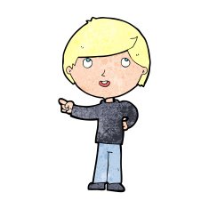 Cartoon Boy Pointing N42