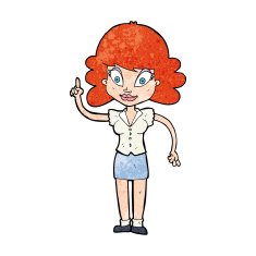 cartoon happy woman with idea N13