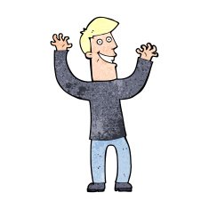 cartoon excited man N140