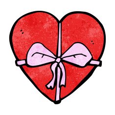 cartoon heart shaped present N12