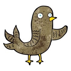 cartoon waving bird N24