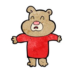 cartoon unhappy bear N4