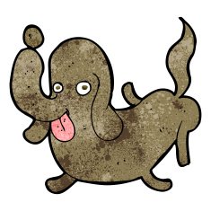 cartoon dog sticking out tongue N23