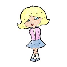 cartoon happy girl N132