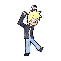 cartoon excited boy N201