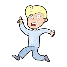 cartoon boy panicking N40