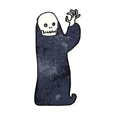 cartoon waving halloween ghoul N12