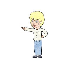 cartoon woman pointing N281