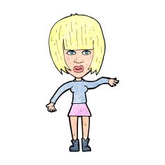 cartoon woman waving away N14