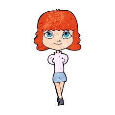 cartoon happy girl N133