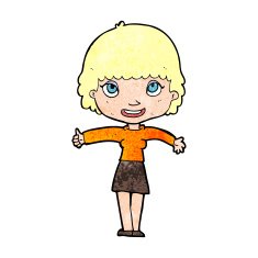 cartoon happy girl N134
