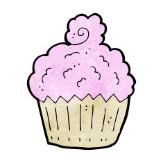 cartoon cupcake N196