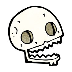 cartoon spooky skull N230