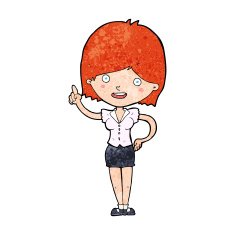 cartoon woman with idea N343